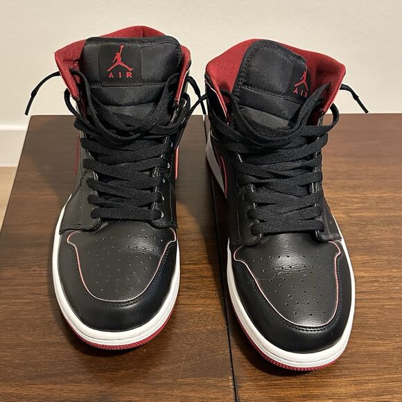 Nike Air Jordan 1 Retro 2015 Mid Black Red 554724-028 Men Size 11 - Picture 2 of 10